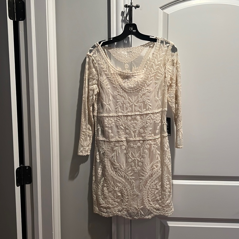 Express white lace mini dress